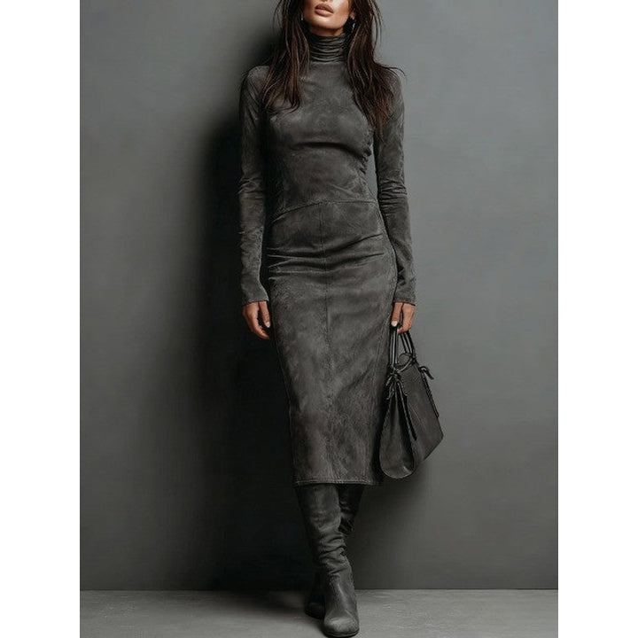 Lorena | High-Collar Bodycon Midi Dress