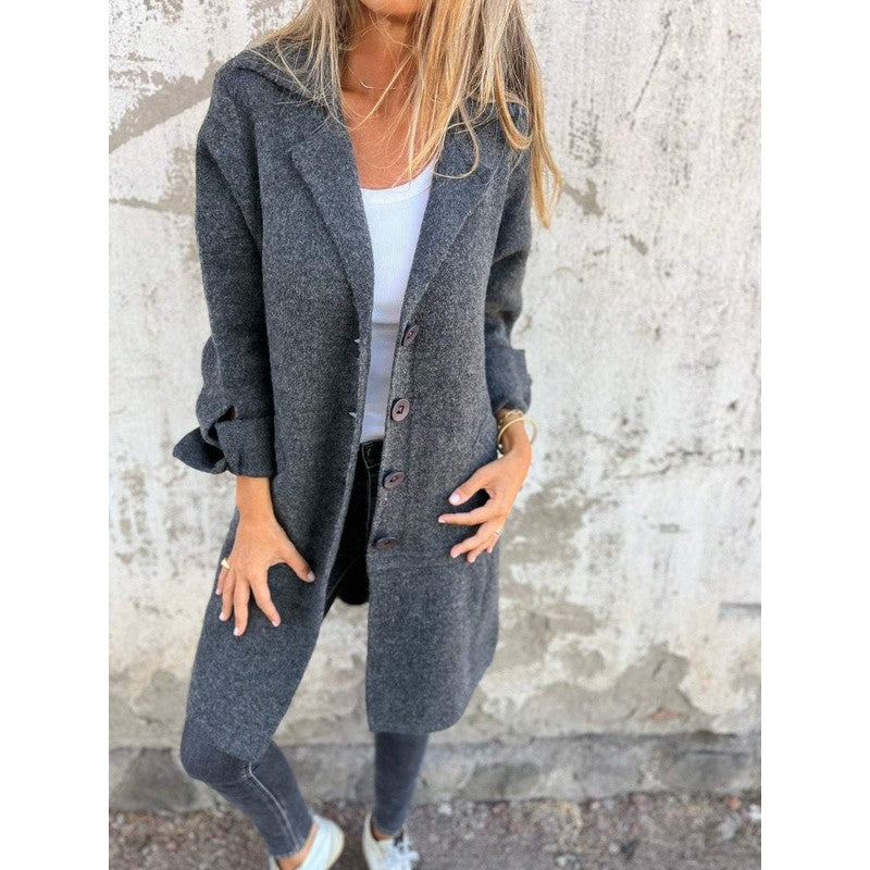 Women's Longline Lapel Coat