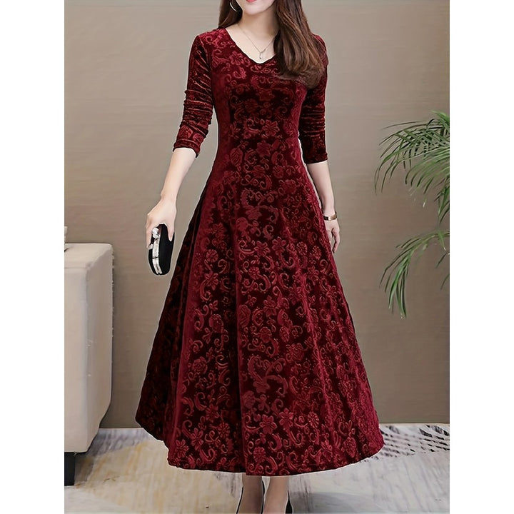 Adeline | Long-Sleeve Floral Midi Dress