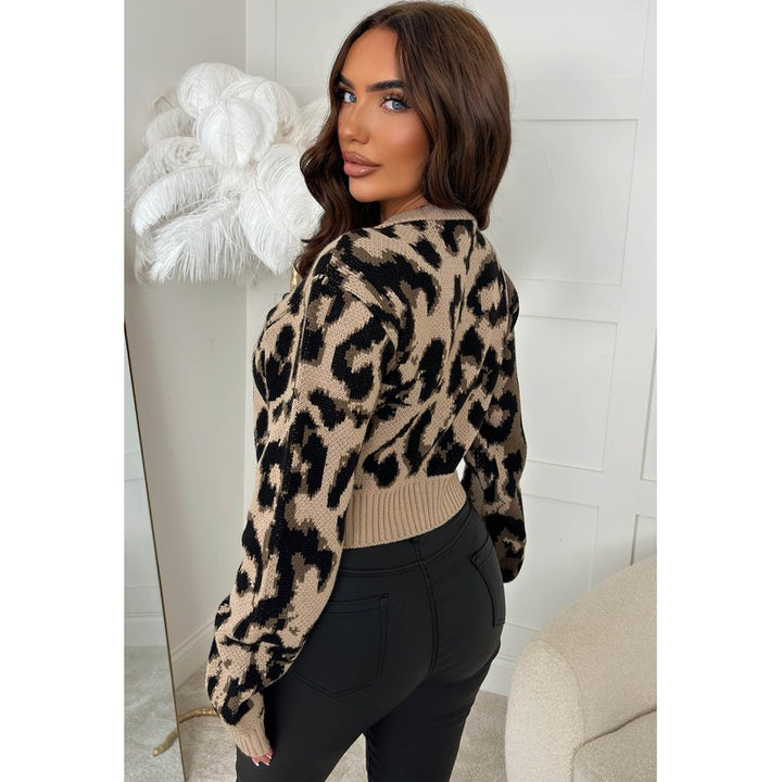 Leonie | Cropped Leopard Print Cardigan