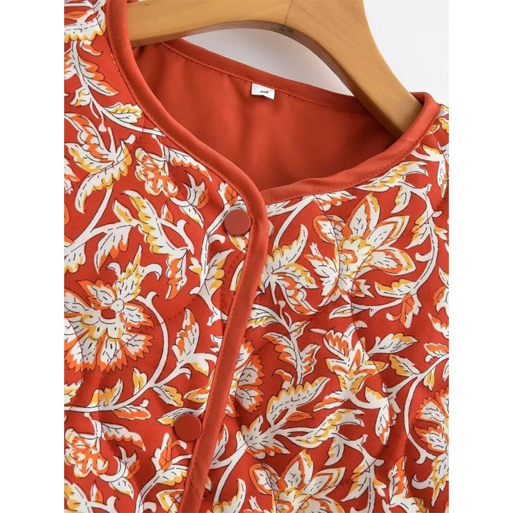 Ivy | Quilted Floral Zip-Front Jacket