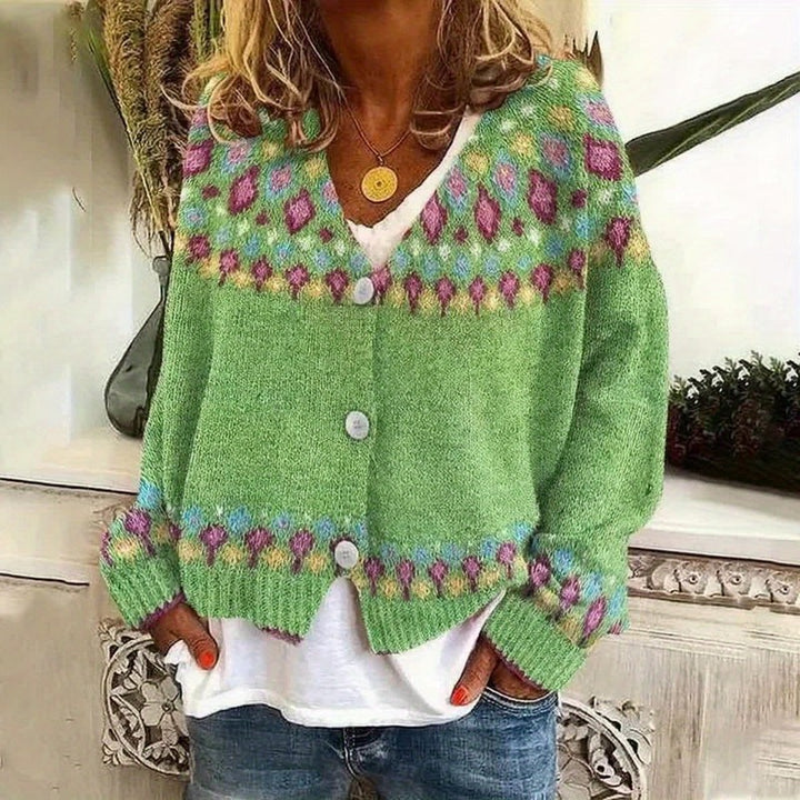 Esme | Nordic Patterned Yoke Cardigan
