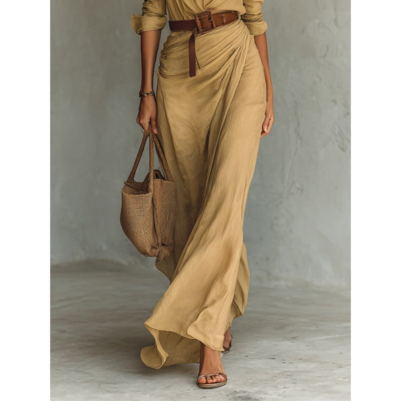 Victoria | Button-Front Lapel Maxi Dress