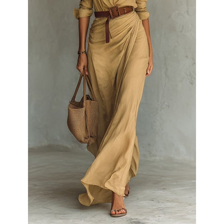 Victoria | Button-Front Lapel Maxi Dress