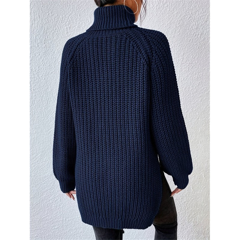 Margot | Chunky Ribbed-Knit Turtleneck Sweater