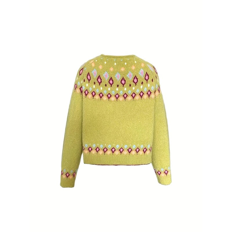 Esme | Nordic Patterned Yoke Cardigan