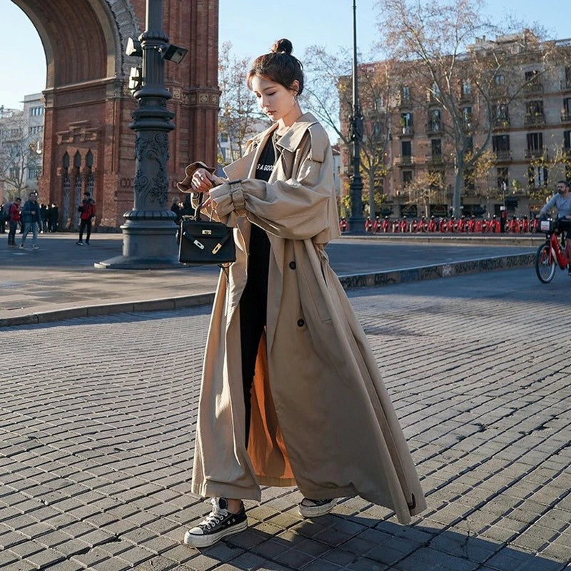 Victoria | Oversized Double-Breasted Long Trench Coat