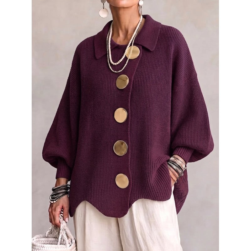 Audrey | Oversized Statement Collar Cardigan