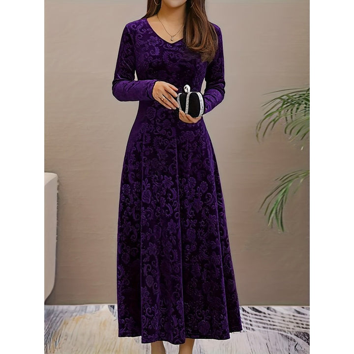 Adeline | Long-Sleeve Floral Midi Dress