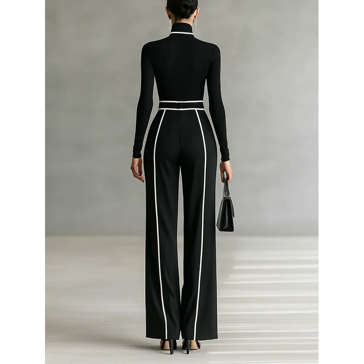 Vera | High-Collar Top and Wide-Leg Pants Set