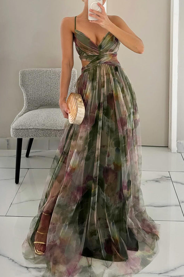 Ruby | Vestido maxi com estampado floral