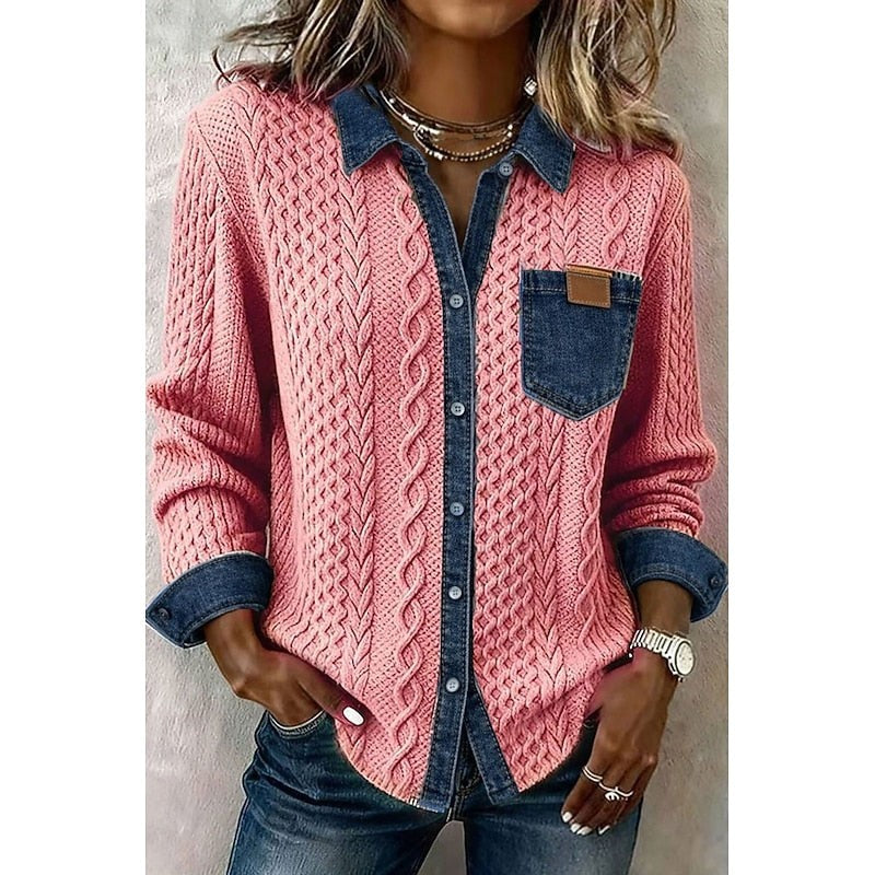 Colette | Contrast Panel Button-Up Shirt