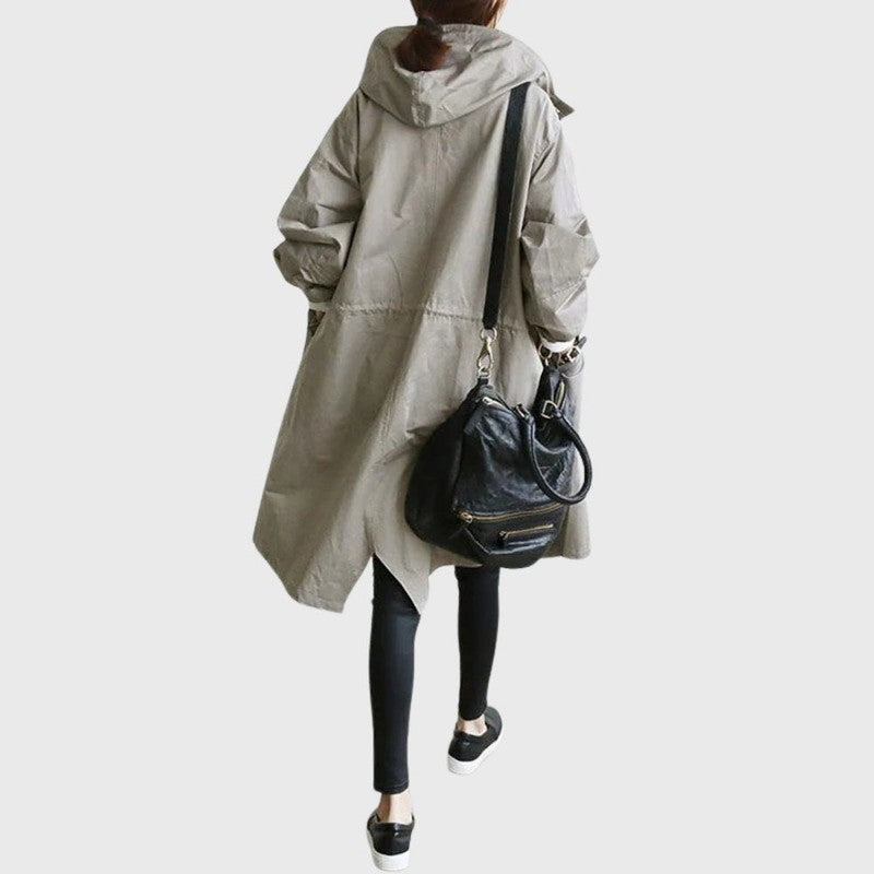 Audra | Relaxed Hooded Long Trench Coat