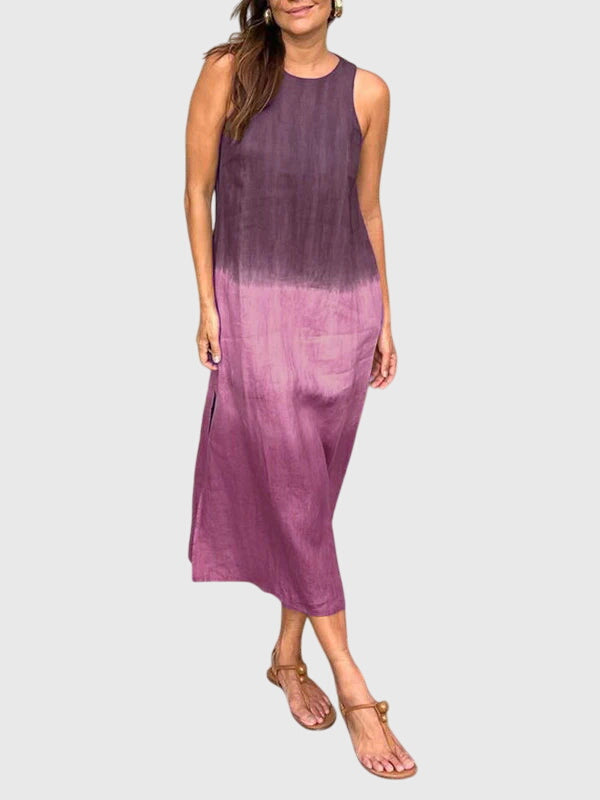 Sienna | Vestido midi sem mangas em degradé