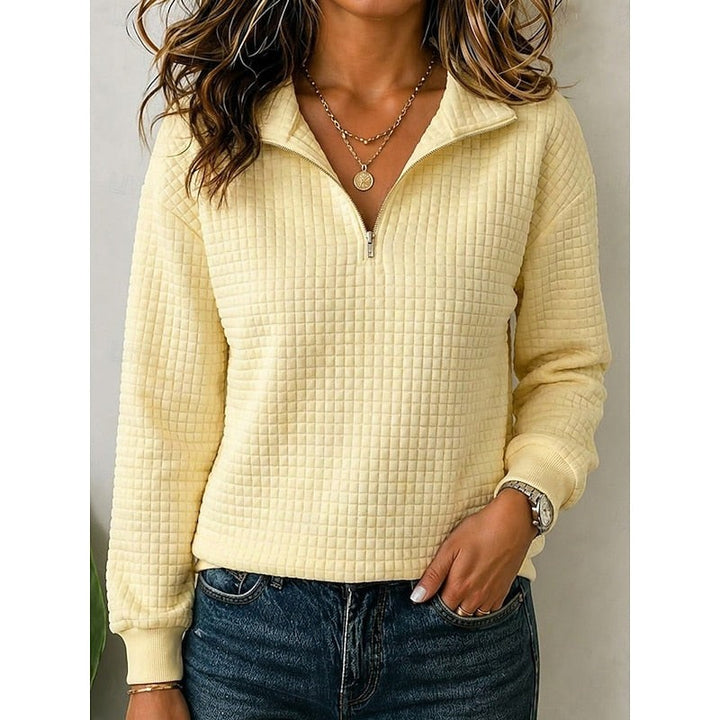 Women's Textured Quarter-Zip Pullover Sweater