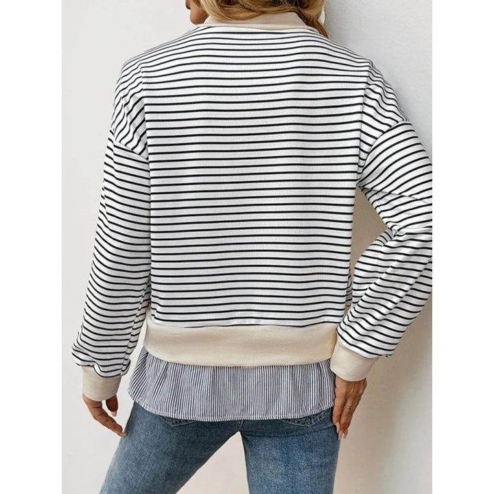 Eleanor | Striped Mock Neck Pullover