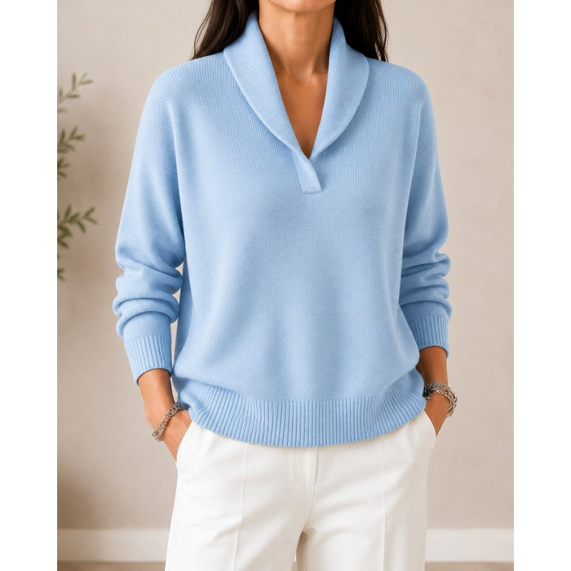Sophie | Drop Shoulder Ribbed V-Neck Sweater