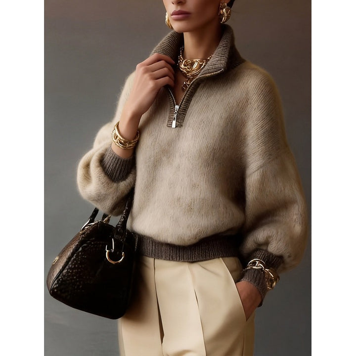 Olivia | Half-Zip Knit Sweater