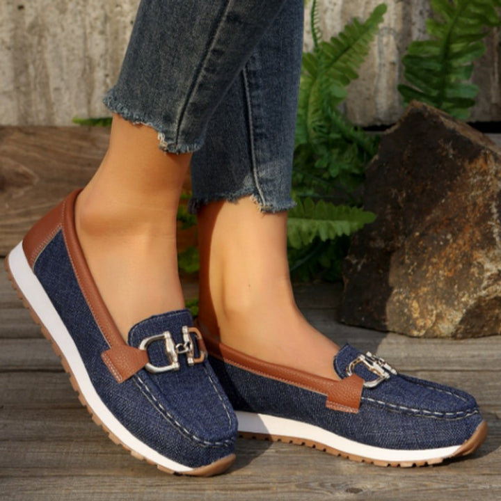 Women Margaux | Woven Buckle Flat Loafers