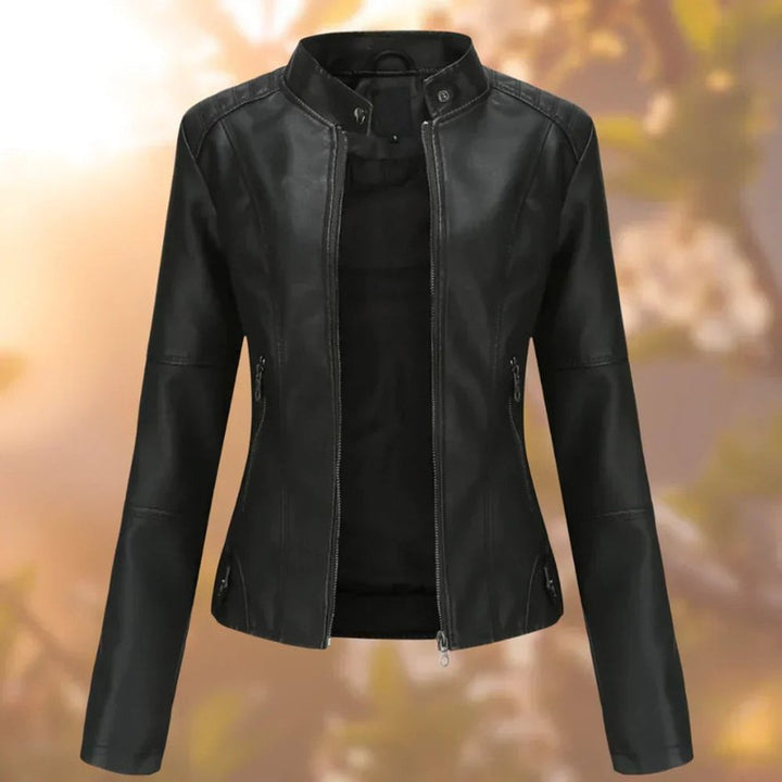 Larissa | Slim-Fit Zip-Up Moto Jacket