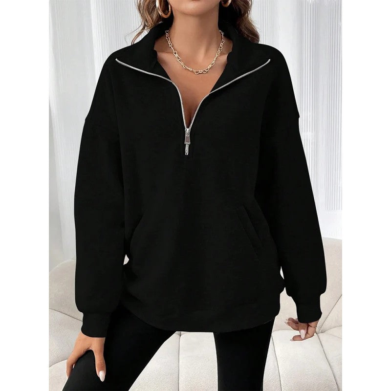 Valerie | Half-Zip Drop Shoulder Sweatshirt