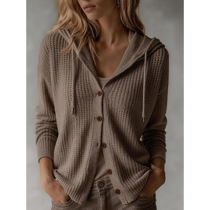 Frances | Relaxed Hooded Button-Front Cardigan