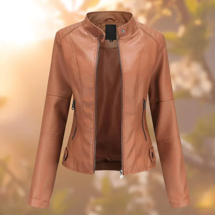 Larissa | Slim-Fit Zip-Up Moto Jacket