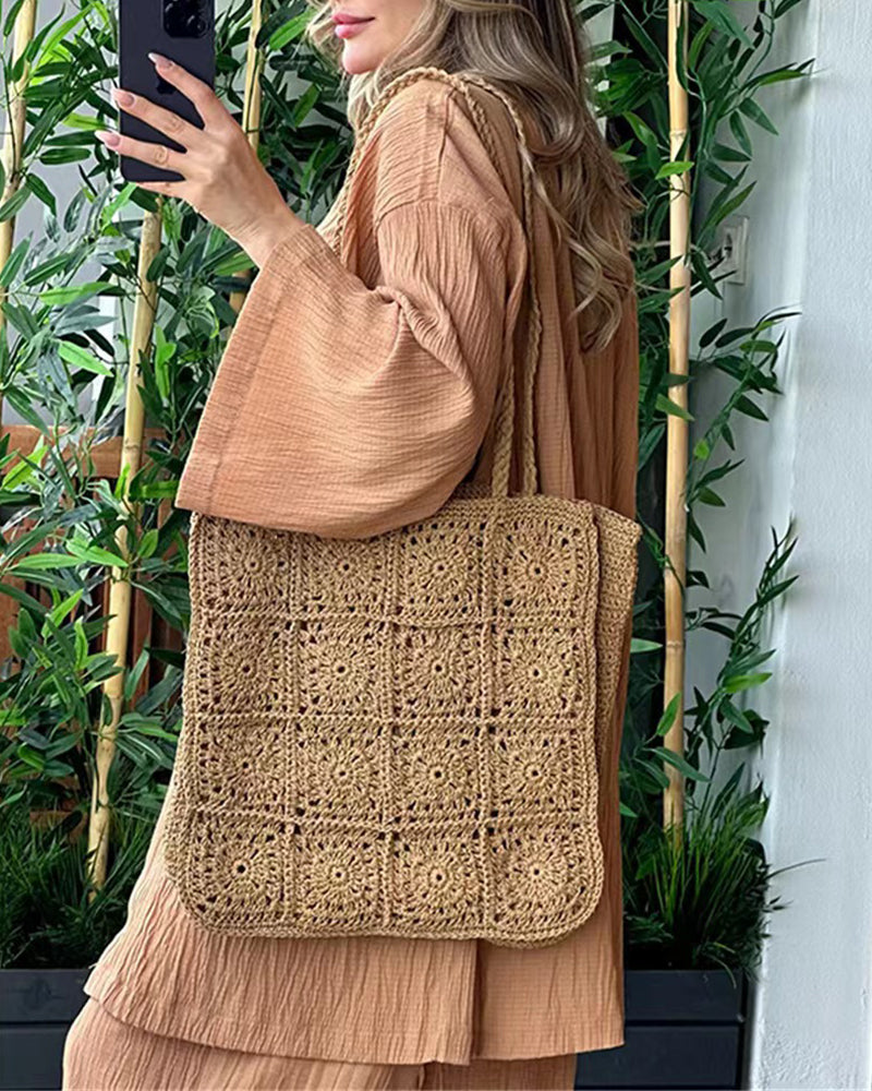 Layla | Completo da donna con spolverino kimono e pantaloni a gamba larga