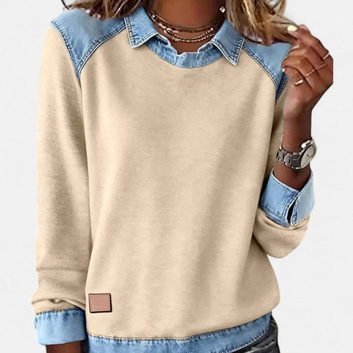 Zailah | Two-Tone Panel Sweater