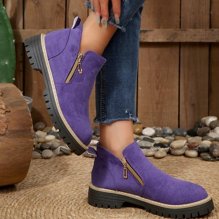 Blandine | Platform Ankle Boots with Side Zip