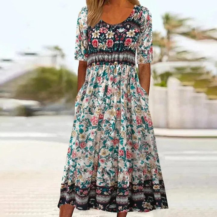 Joanna | Μίντι φόρεμα με boho μοτίβο