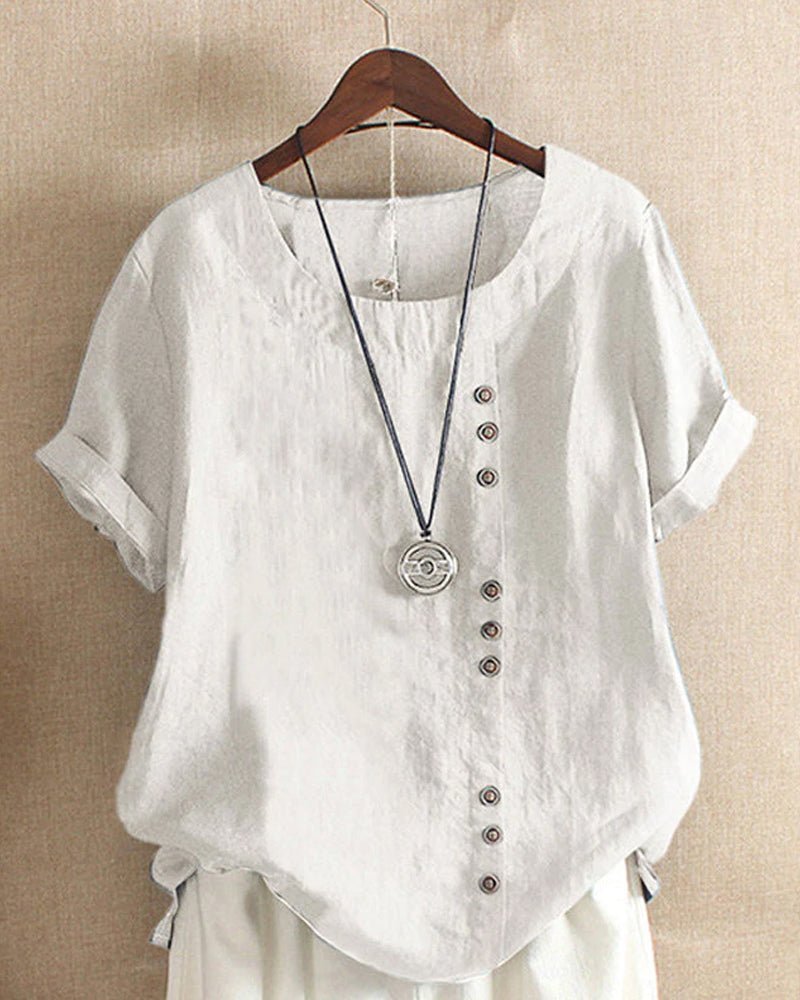 Birdie | Relaxte top met knoopdetail