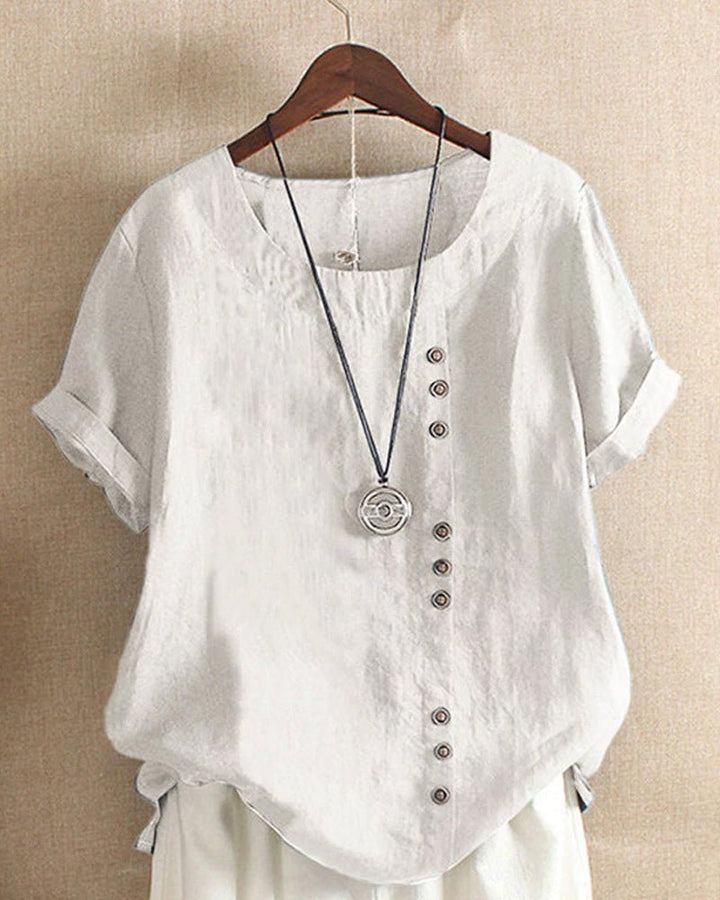 Birdie | Relaxte top met knoopdetail