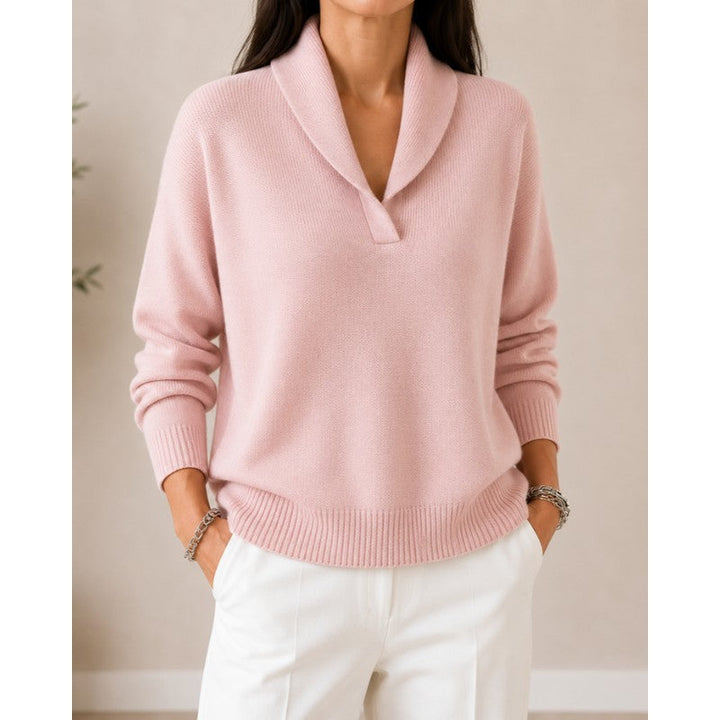 Sophie | Drop Shoulder Ribbed V-Neck Sweater