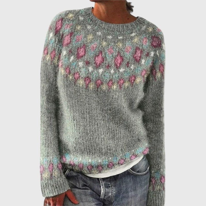 Sage | Scandinavian-Pattern Knit Sweater