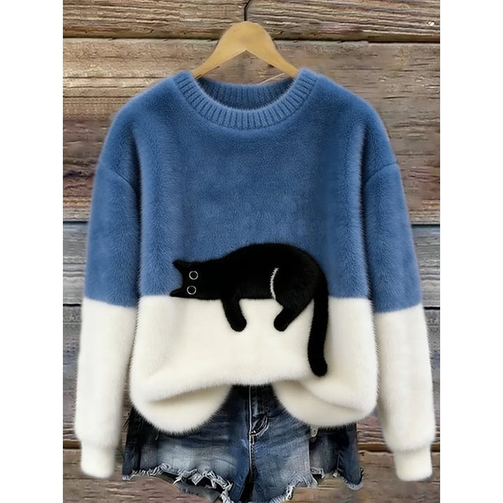 Luna | Oversized Cat Graphic Sweater