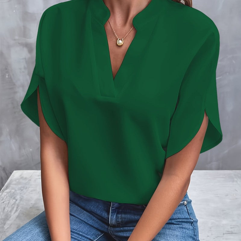 Sophie | Notch Neckline Flowing Blouse