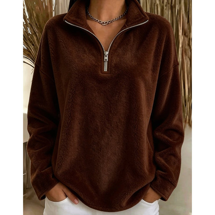 Camille | Half-Zip Stand Collar Pullover Sweater