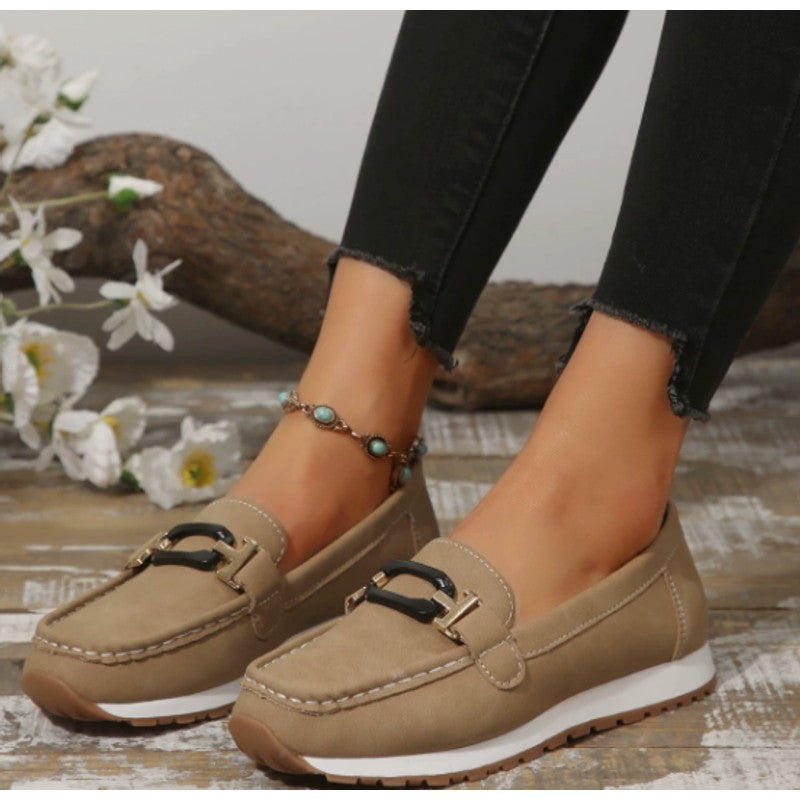 Dahlia | Chain Trim Wedge Loafers