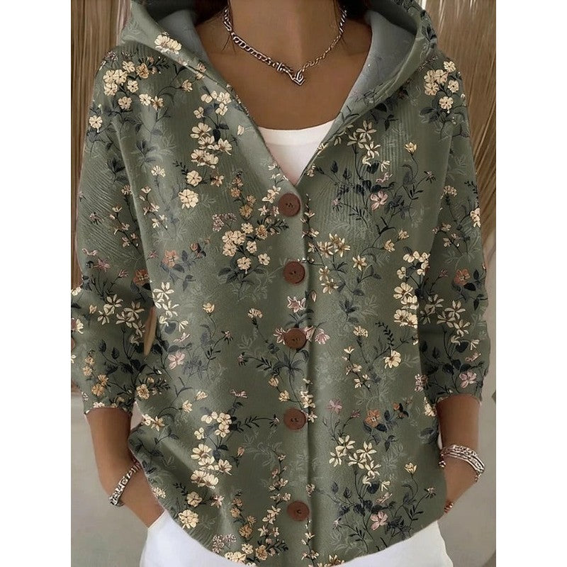 Vanessa | Fluid Button-Front Abstract Print Cardigan