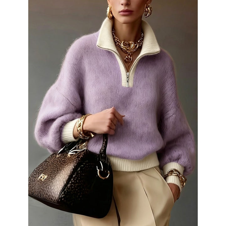 Olivia | Half-Zip Knit Sweater