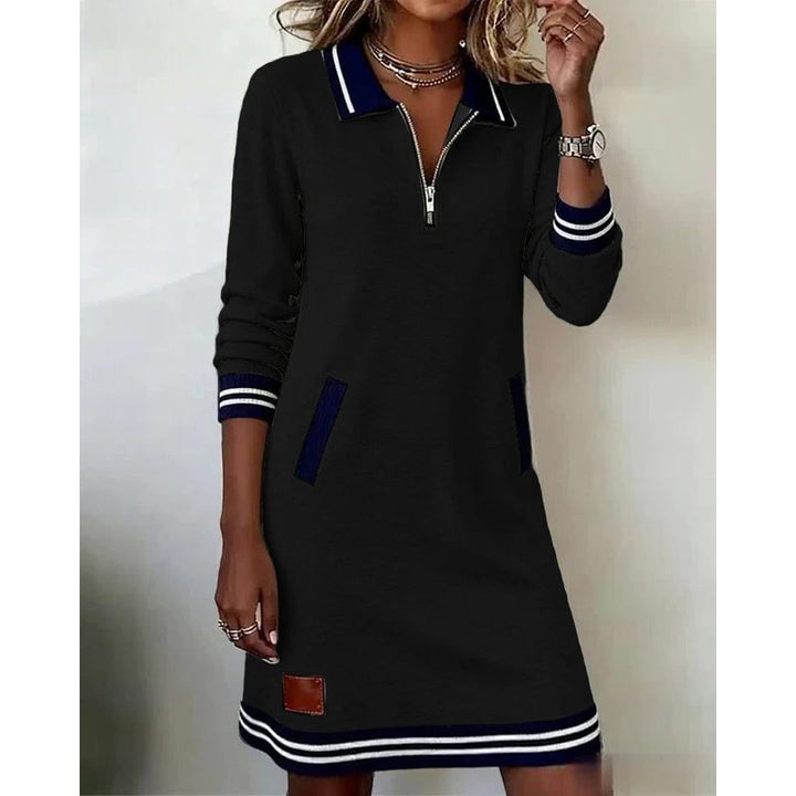 Rosalind | Striped Zip-Front Polo Dress