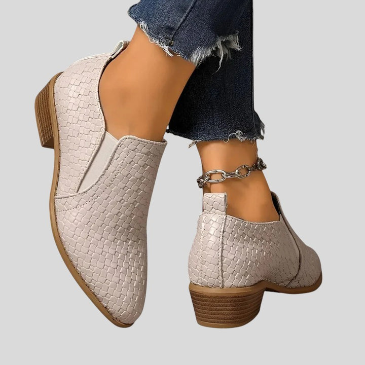 Elvire | Braided Slip-On Block Heel Boots