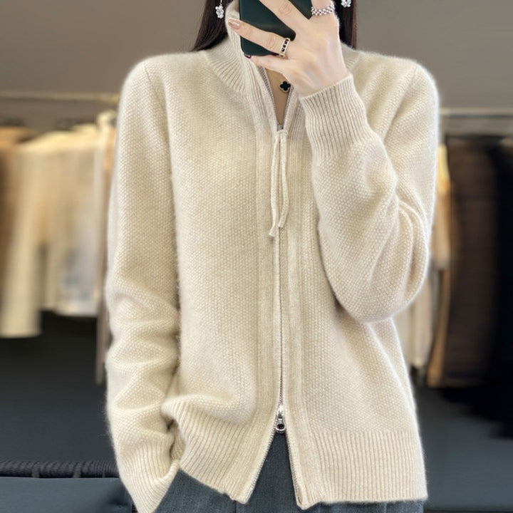Lena | Zip-Front Knit Cardigan