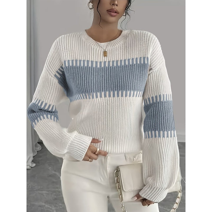Clara | Colour-Block Striped Cropped Pullover