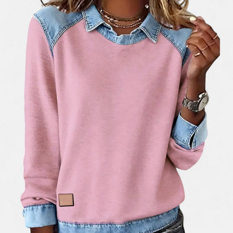 Zailah | Two-Tone Panel Sweater