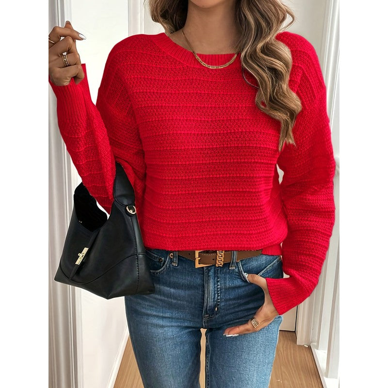 Imogen | Cropped Bow-Back Knit Sweater