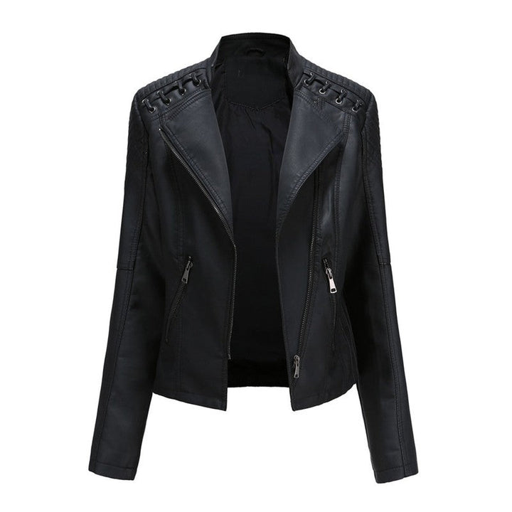 Jessica | Motojack met ruitvormige doorgestikte details