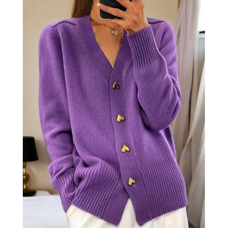 Women's Cardigan | V-Neck Button-Front Knit