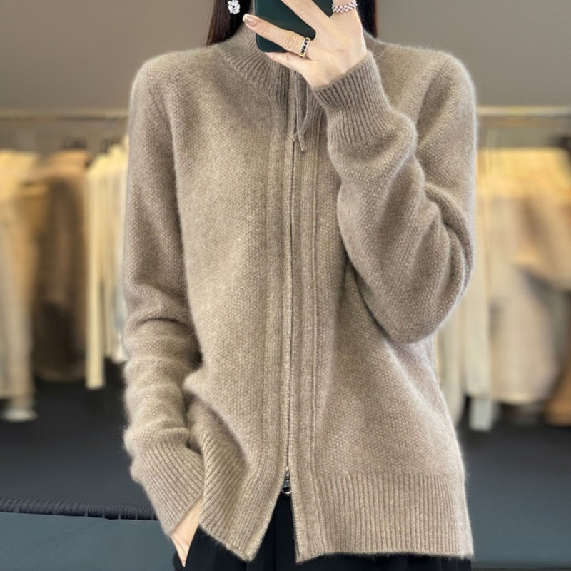 Lena | Zip-Front Knit Cardigan